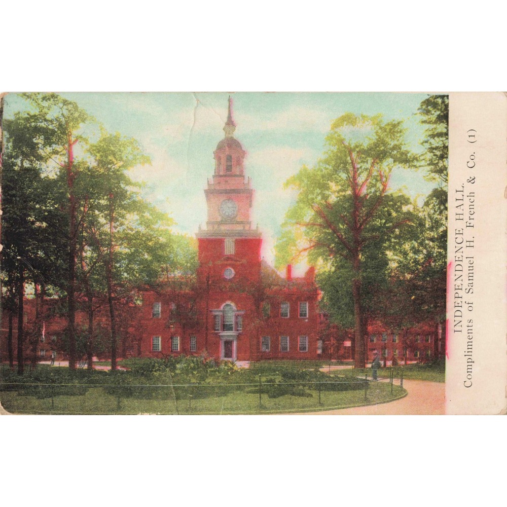 Philadelphia Pennsylvania PA Independence Hall Samuel H French Co Postcard 1911